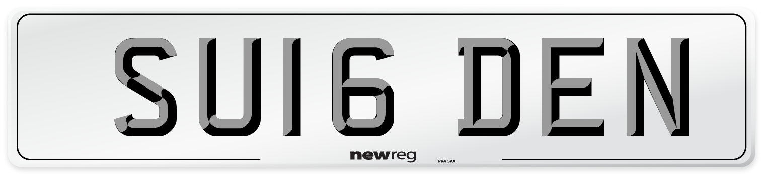 SU16 DEN Number Plate from New Reg